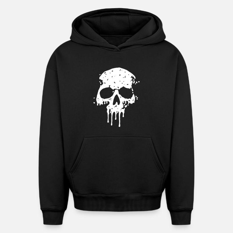Crâne graffiti - Sweat à capuche unisexe oversize épais SPREAD - noir