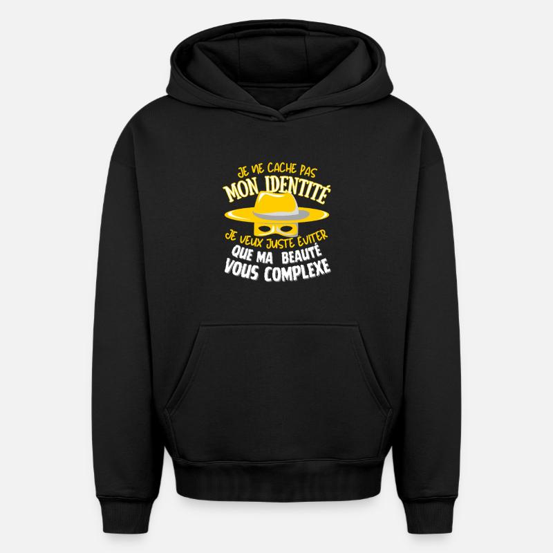 Beauté cachée - Sweat à capuche unisexe oversize épais SPREAD - noir