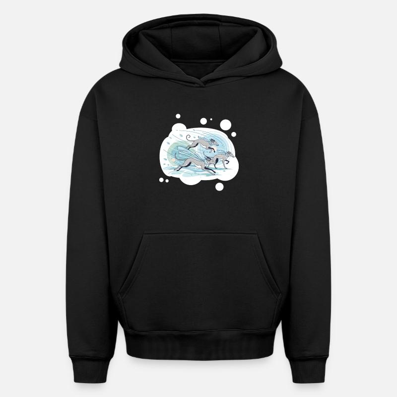 Greyhounds - Sweat à capuche unisexe oversize épais SPREAD - noir