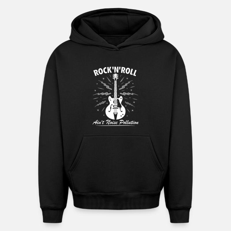 Rock 'n' Roll ist keine Lärmbelastung - Oversized Heavyweight Unisex Hoodie - Schwarz