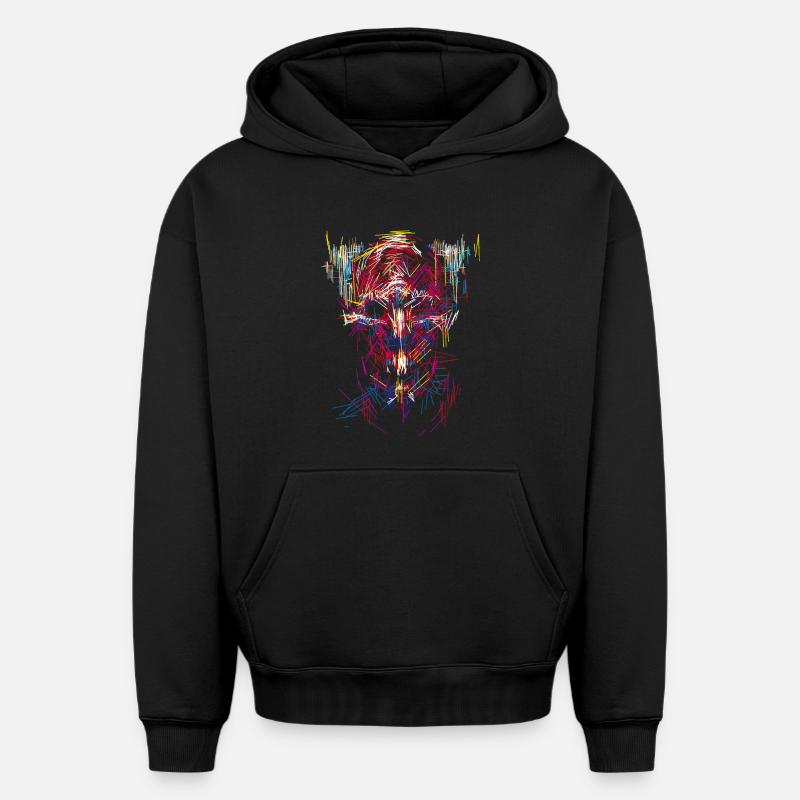 Halloween diable / Résumé - Sweat à capuche unisexe oversize épais SPREAD - noir