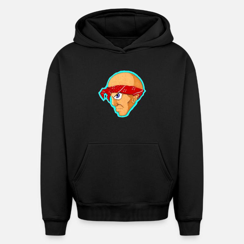 "Loco" - Sweat à capuche unisexe oversize épais SPREAD - noir