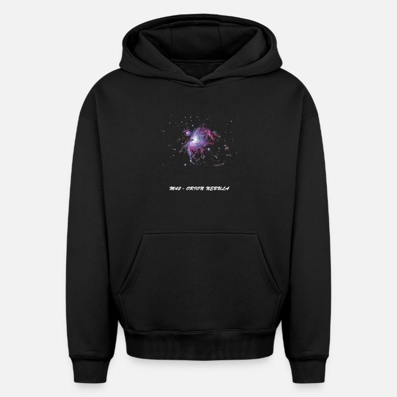 M42 - Nébuleuse d’Orion - Sweat à capuche unisexe oversize épais SPREAD - noir