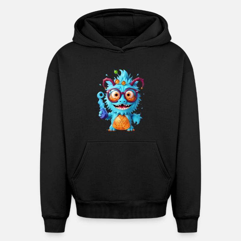 Professeur Monster - Sweat à capuche unisexe oversize épais SPREAD - noir
