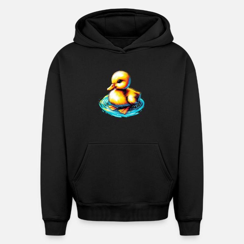 Caneton Canard Canard - Sweat à capuche unisexe oversize épais SPREAD - noir