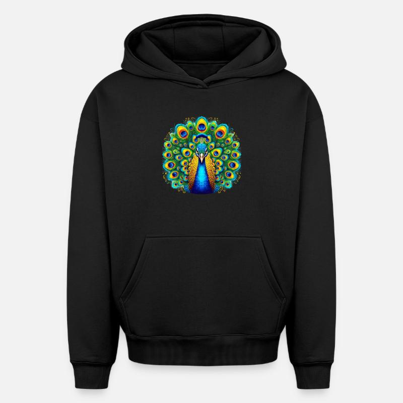 Paon - Sweat à capuche unisexe oversize épais SPREAD - noir