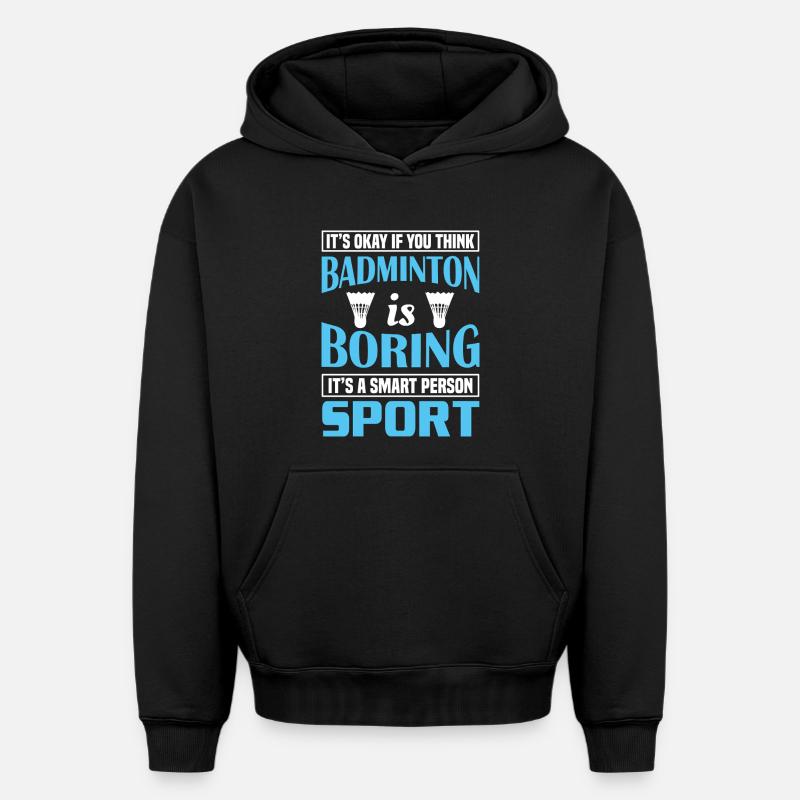 Badminton - Sweat à capuche unisexe oversize épais SPREAD - noir