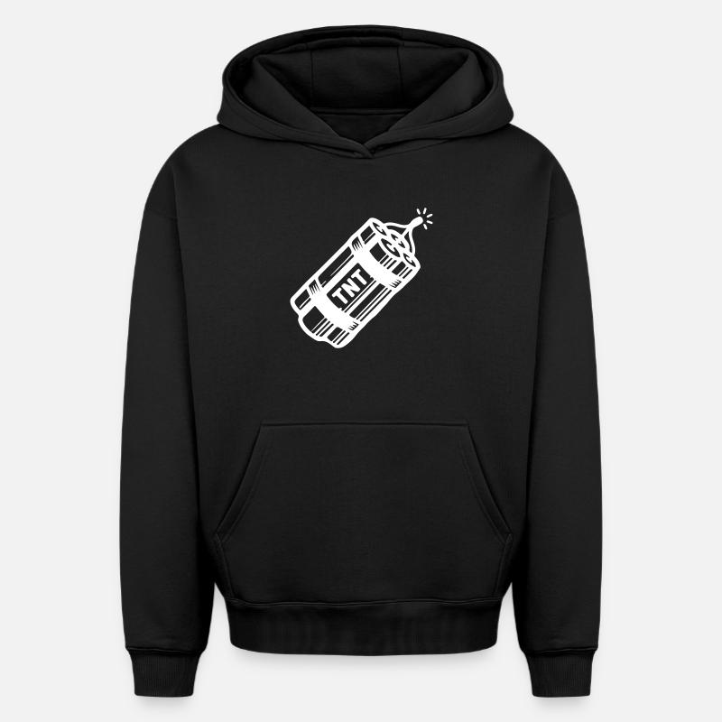 Dynamite Tnt - Sweat à capuche unisexe oversize épais SPREAD - noir