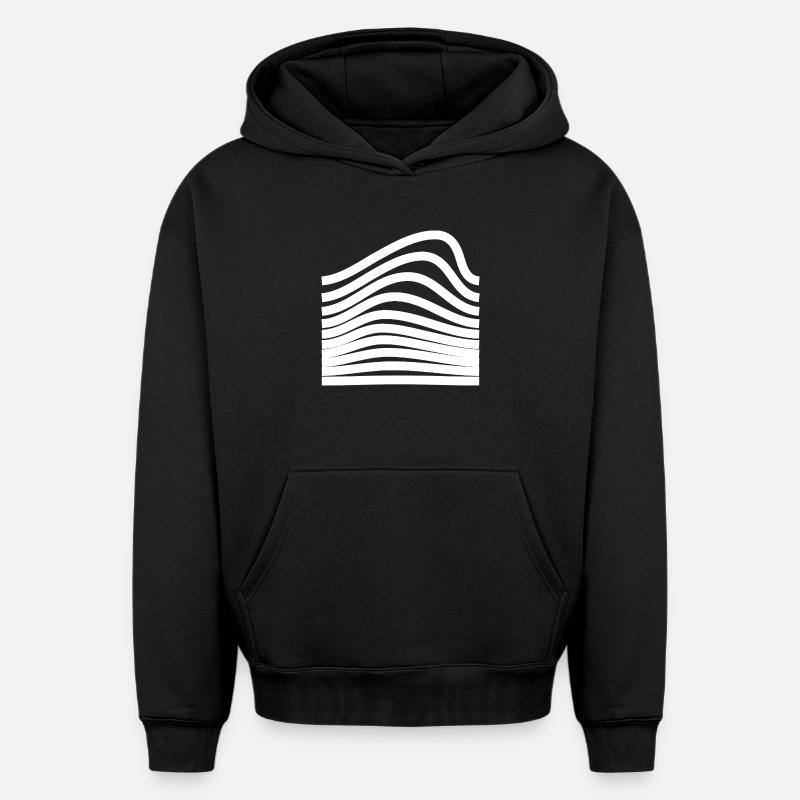 Conception ondulée et audacieuse - Sweat à capuche unisexe oversize épais SPREAD - noir