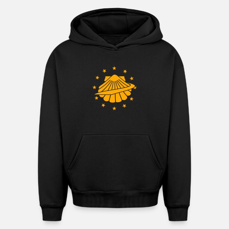 La coquille Saint-Jacques - Sweat à capuche unisexe oversize épais SPREAD - noir