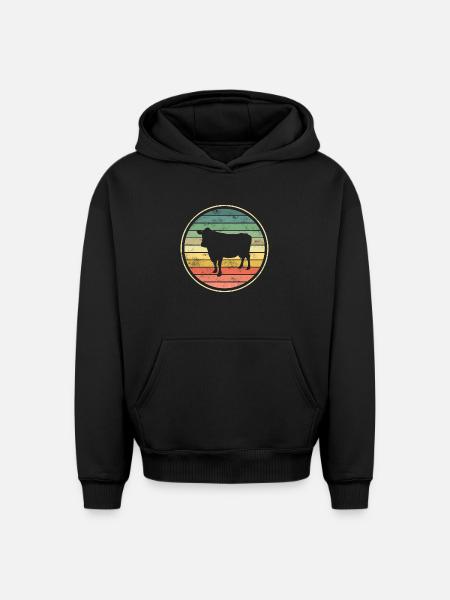 Kuh Kühe - Oversized Heavyweight Unisex Hoodie - Schwarz