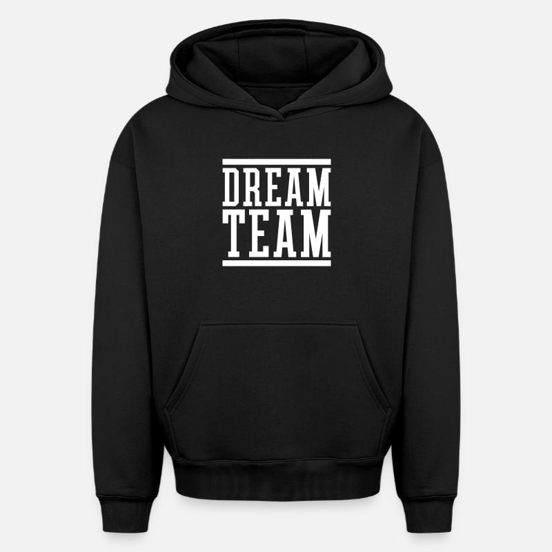 Équipe de rêve - Sweat à capuche unisexe oversize épais SPREAD - noir