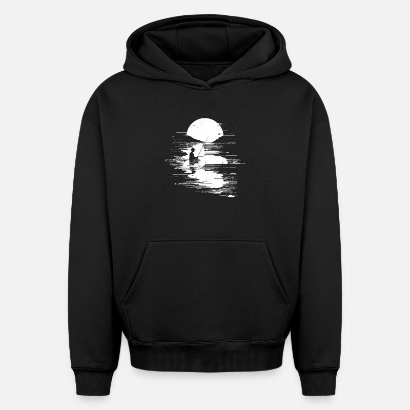Graphique de pêche - Sweat à capuche unisexe oversize épais SPREAD - noir