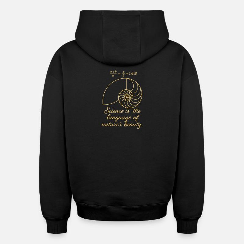 Coque de Fibonacci - Sweat à capuche unisexe oversize épais SPREAD - noir