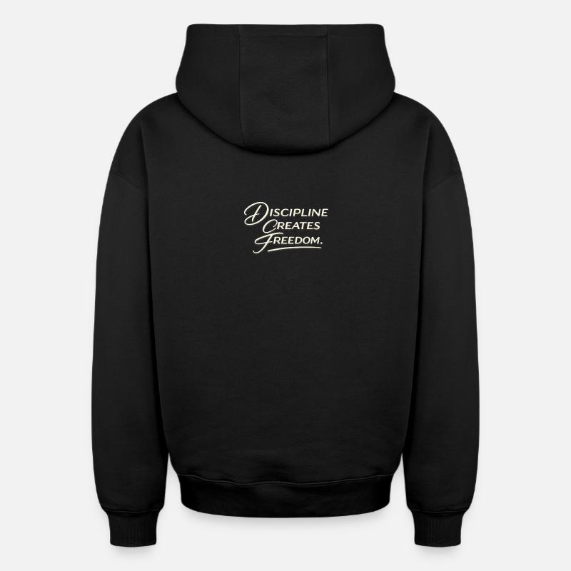 Discipline Creates Freedom Script - Sweat à capuche unisexe oversize épais SPREAD - noir