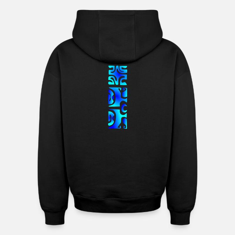 MANA - BLUE LAGOON - Sweat à capuche unisexe oversize épais SPREAD - noir