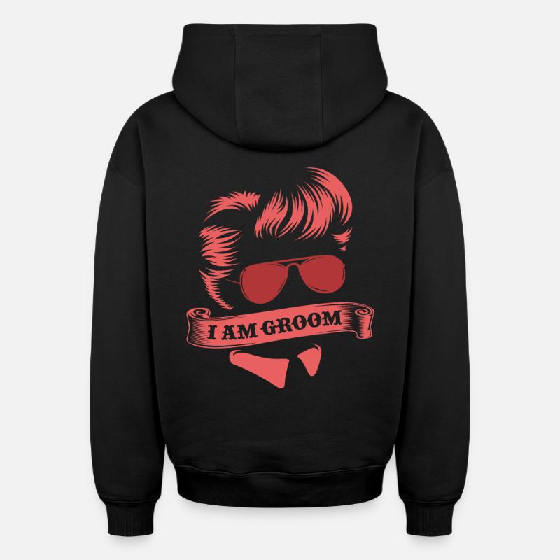 célibataire - Sweat à capuche unisexe oversize épais SPREAD - noir