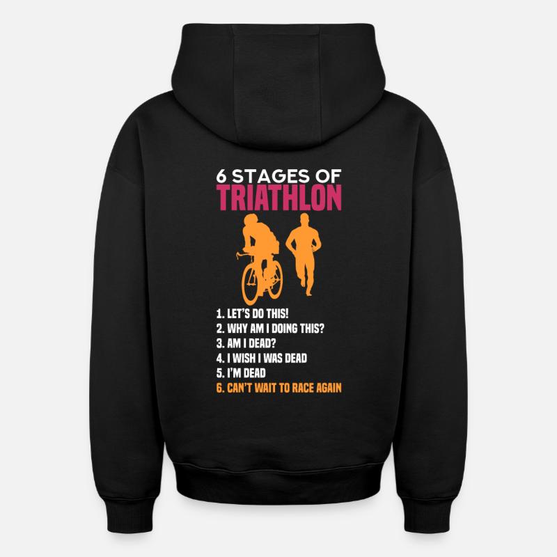 Triathlon - Sweat à capuche unisexe oversize épais SPREAD - noir