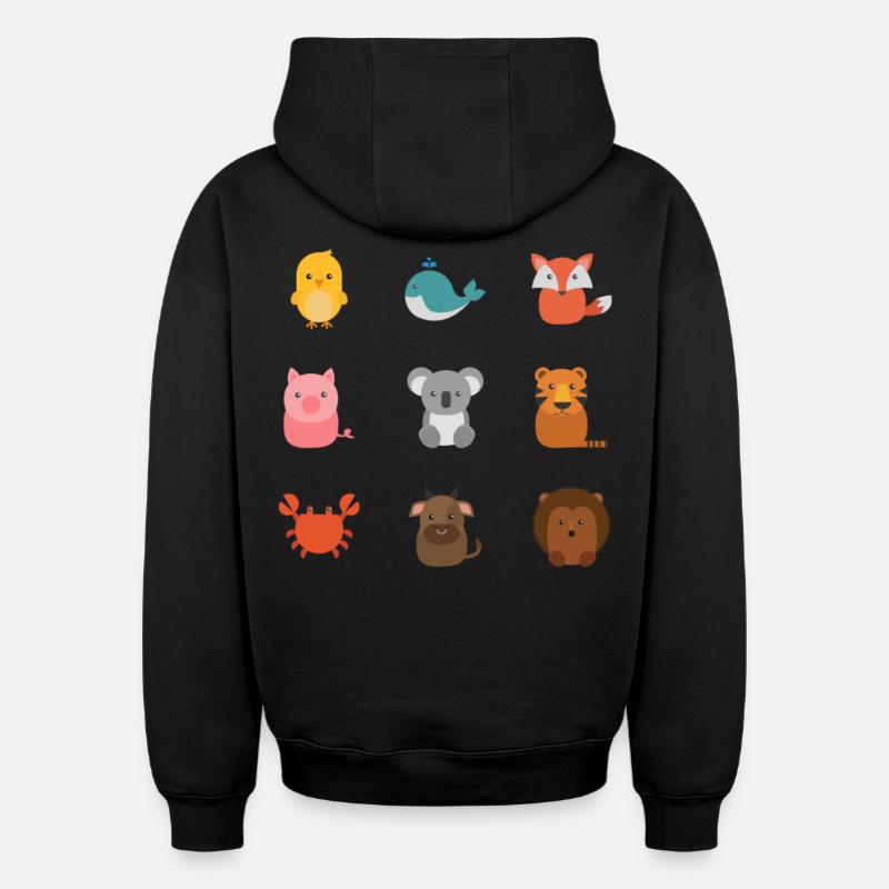 Nature - Sweat à capuche unisexe oversize épais SPREAD - noir