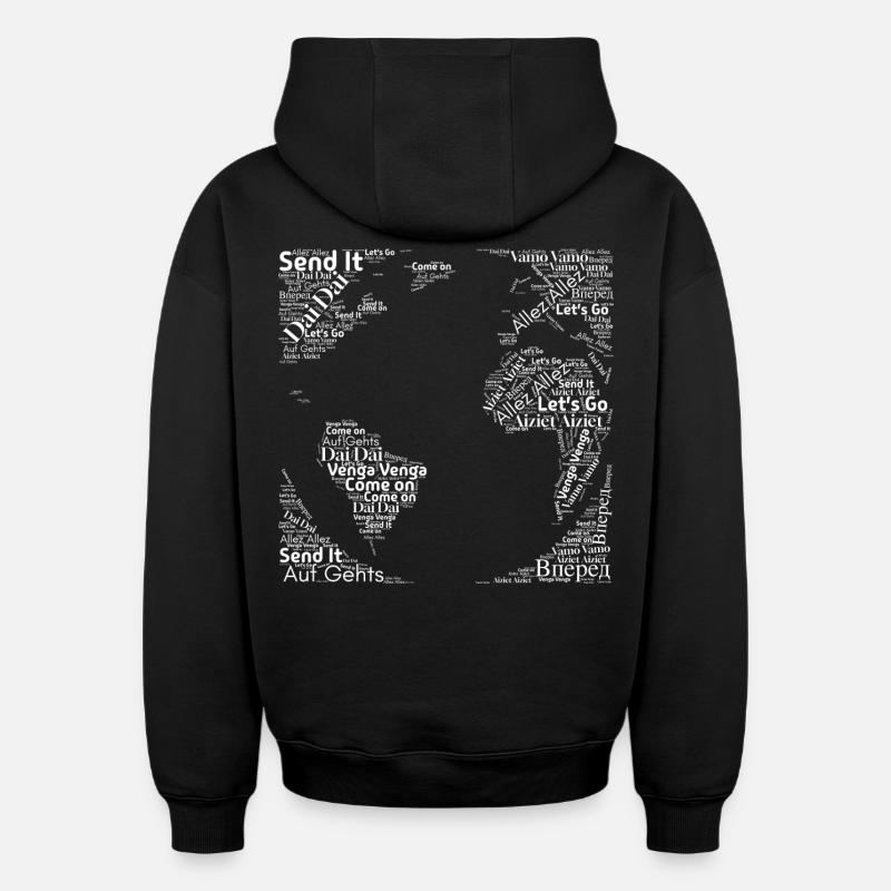 Nous vous encourageons - Blanc - Sweat à capuche unisexe oversize épais SPREAD - noir