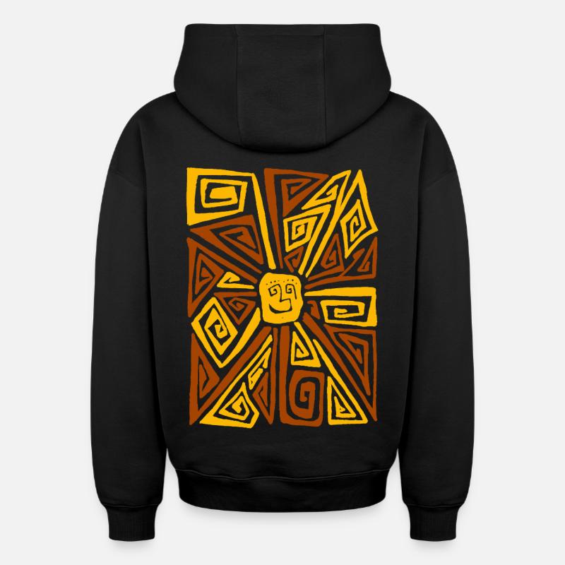 STRANGE SUN  - Sweat à capuche unisexe oversize épais SPREAD - noir