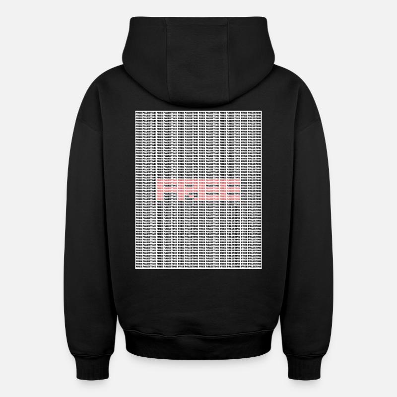 FREE PALESTINE TEXTE - Sweat à capuche unisexe oversize épais SPREAD - noir