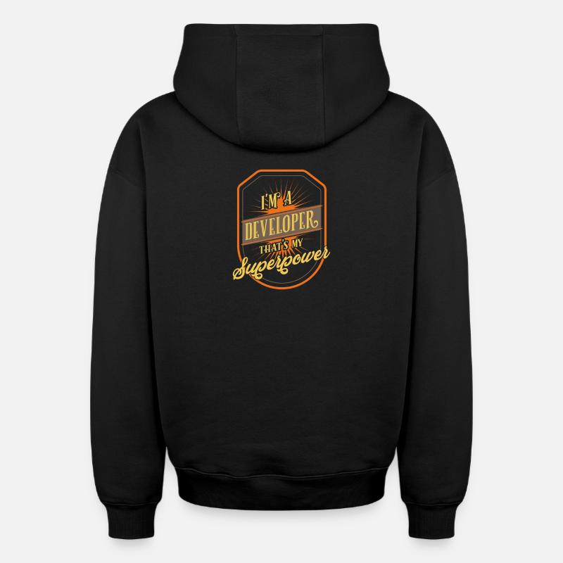 developer - Oversized Heavyweight Unisex Hoodie - black