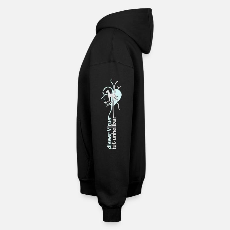 virus Dogg étroite - Sweat à capuche unisexe oversize épais SPREAD - noir