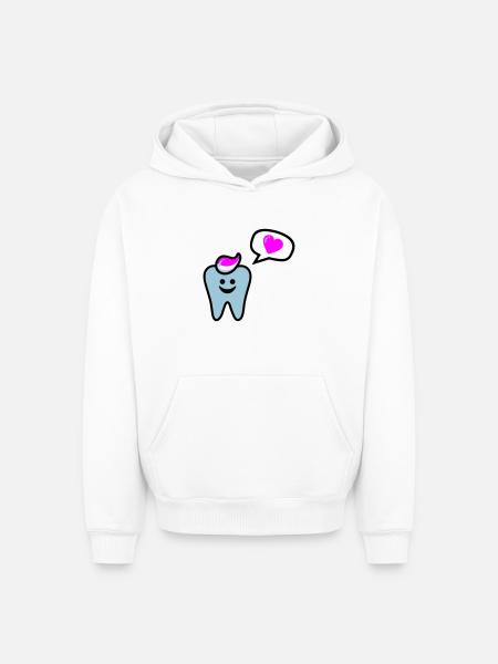 zahn punk zahnarzt dentist - Oversized Heavyweight Unisex Hoodie - white