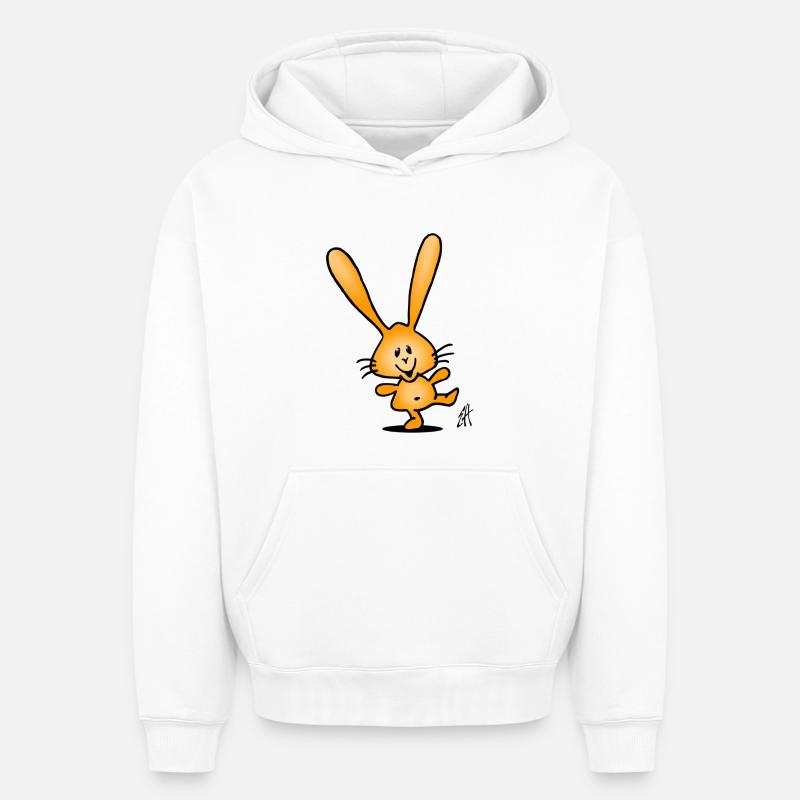 Lapin - Sweat à capuche unisexe oversize épais SPREAD - blanc