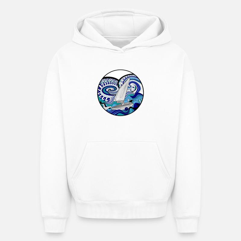 Windsurfing - Sweat à capuche unisexe oversize épais SPREAD - blanc
