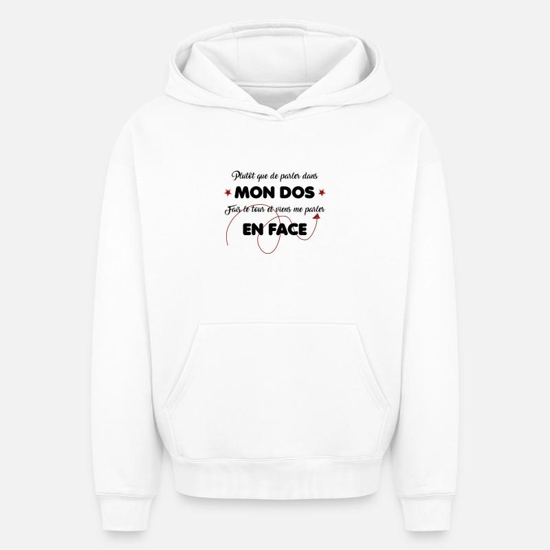 FAUX CUL !!  - Sweat à capuche unisexe oversize épais SPREAD - blanc