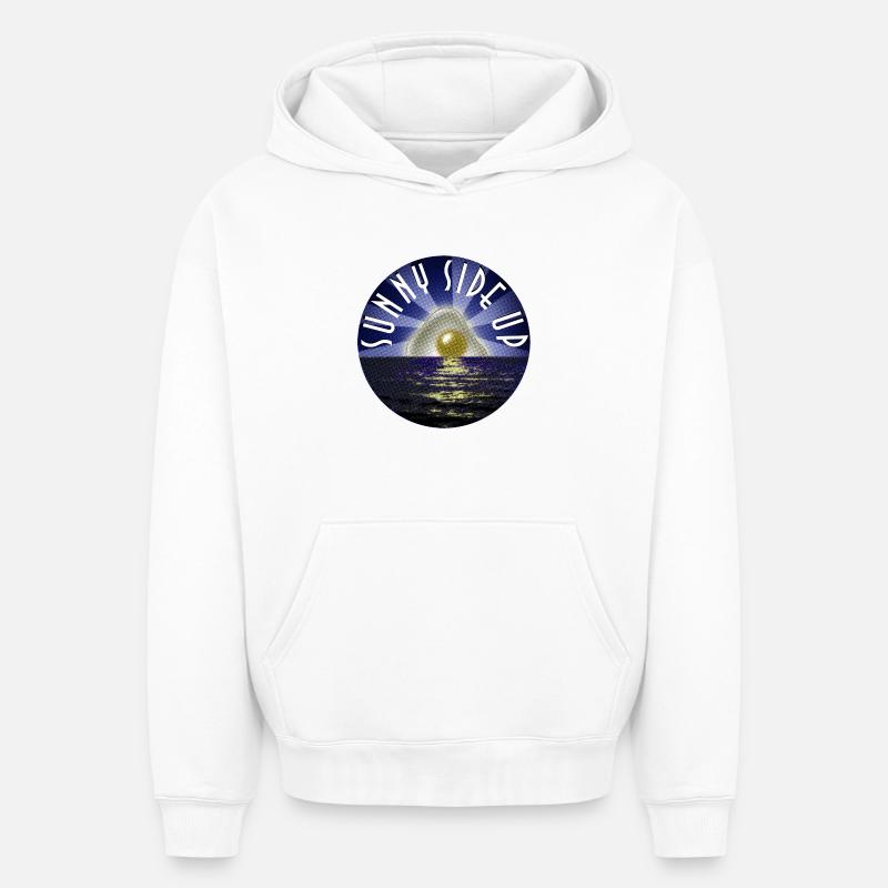 Sunny Side Up - Sweat à capuche unisexe oversize épais SPREAD - blanc