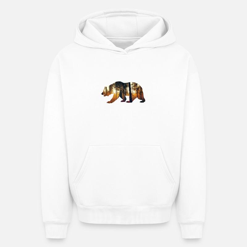 Ours - Sweat à capuche unisexe oversize épais SPREAD - blanc