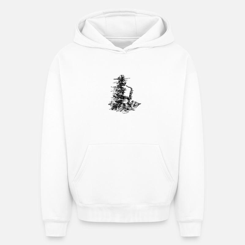 jazz - Sweat à capuche unisexe oversize épais SPREAD - blanc