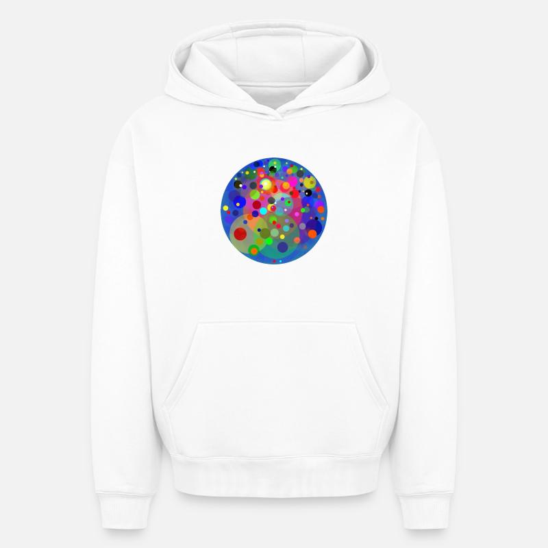 Planète des planètes - Sweat à capuche unisexe oversize épais SPREAD - blanc
