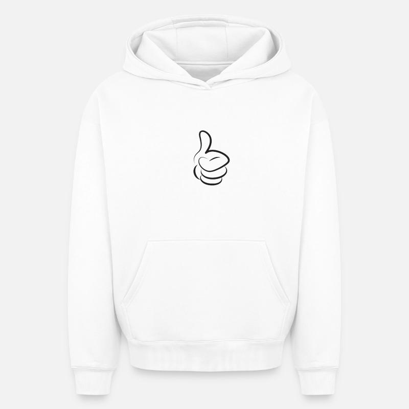 Thumbs up! - Sweat à capuche unisexe oversize épais SPREAD - blanc