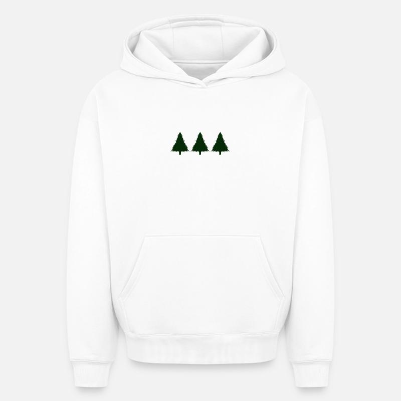 arbre de Noël - Sweat à capuche unisexe oversize épais SPREAD - blanc