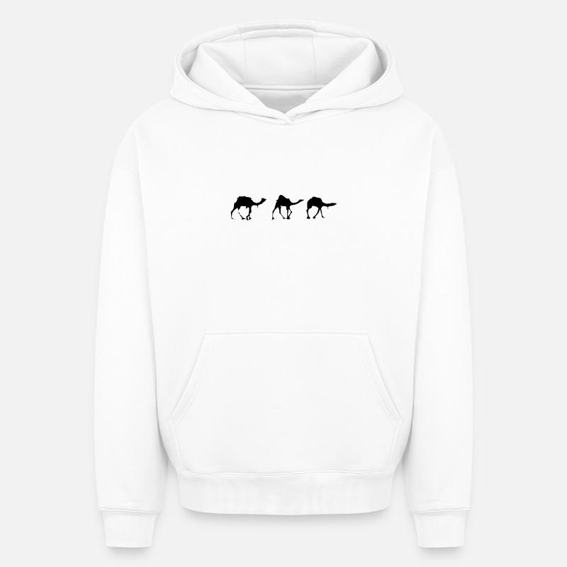 Chameaux - Sweat à capuche unisexe oversize épais SPREAD - blanc