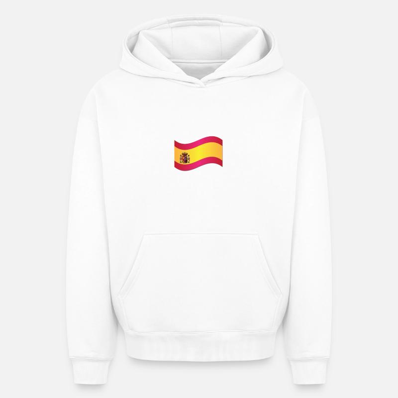 Drapeau espagnol - Sweat à capuche unisexe oversize épais SPREAD - blanc