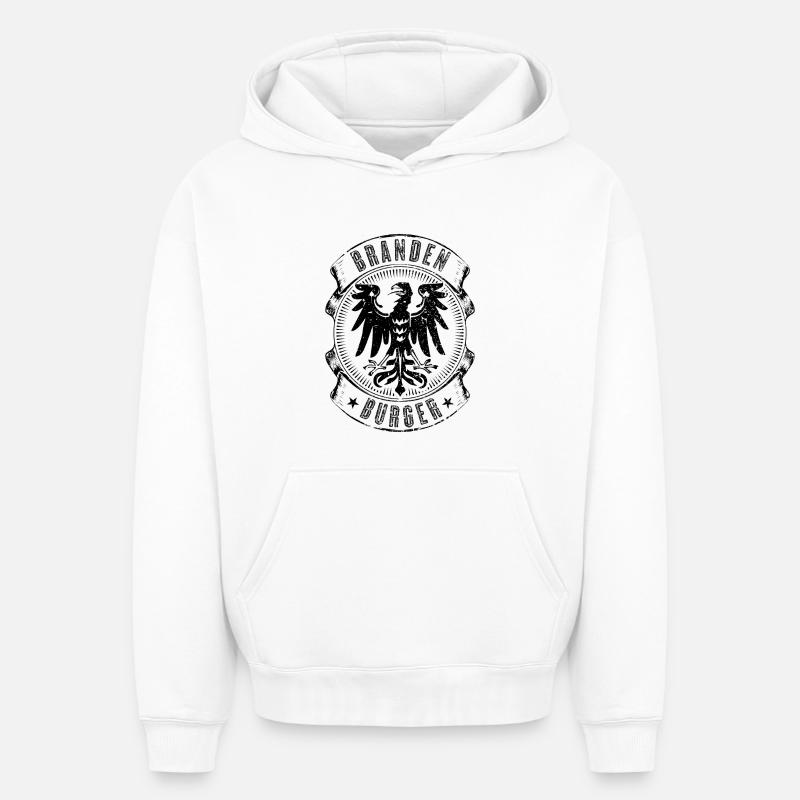 Brandebourg Brandenburger - Sweat à capuche unisexe oversize épais SPREAD - blanc