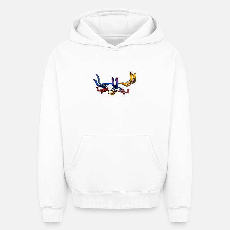 skydivers - Sweat à capuche unisexe oversize épais SPREAD - blanc