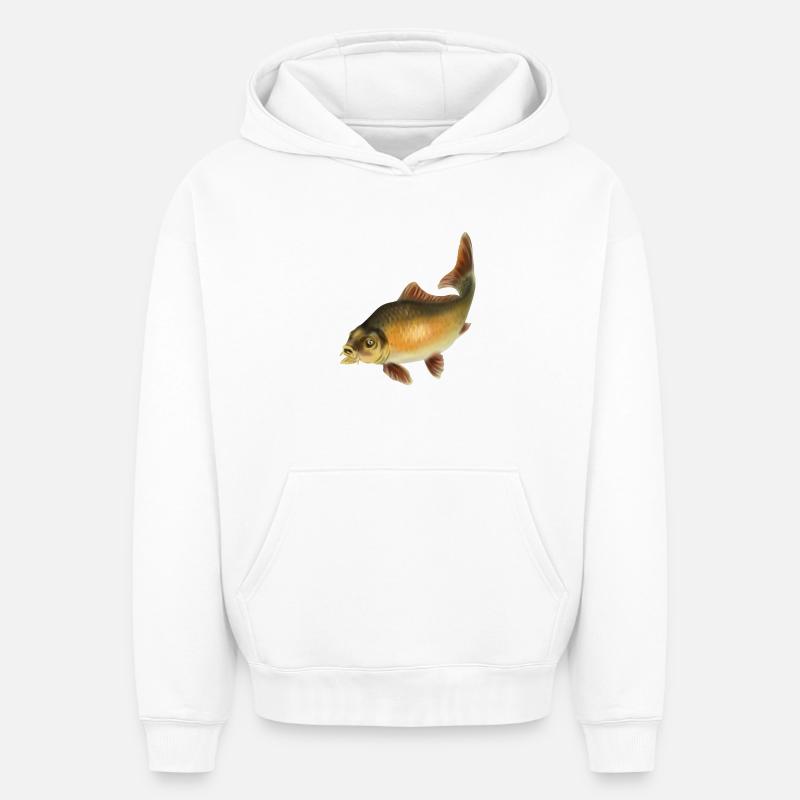 carpe - Sweat à capuche unisexe oversize épais SPREAD - blanc