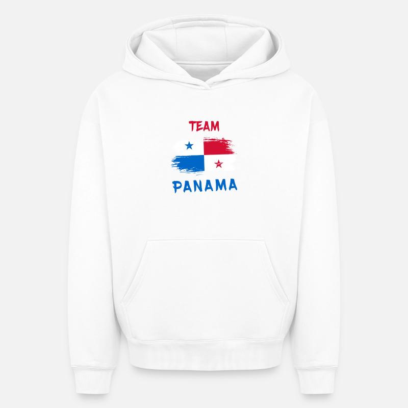 Équipe Panama / Drapeau - Sweat à capuche unisexe oversize épais SPREAD - blanc