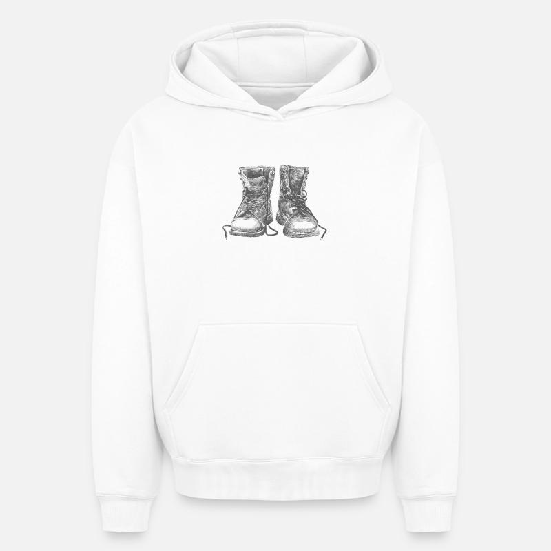 Boots - Sweat à capuche unisexe oversize épais SPREAD - blanc