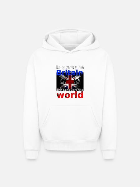 Britain - Oversized Heavyweight Unisex Hoodie - white