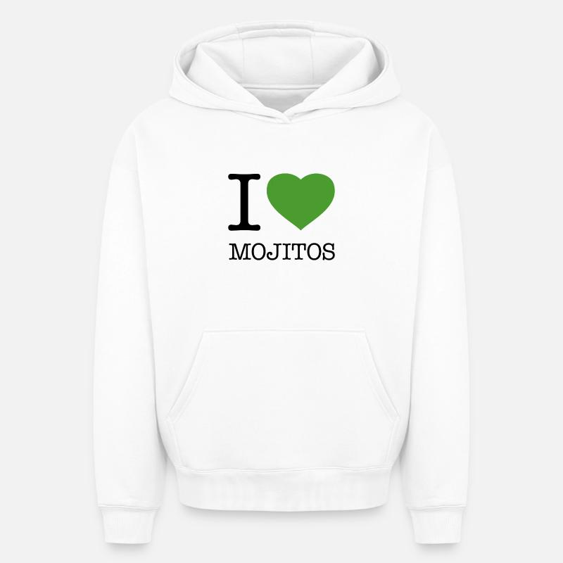 J'AIME LES MOJITOS - Sweat à capuche unisexe oversize épais SPREAD - blanc