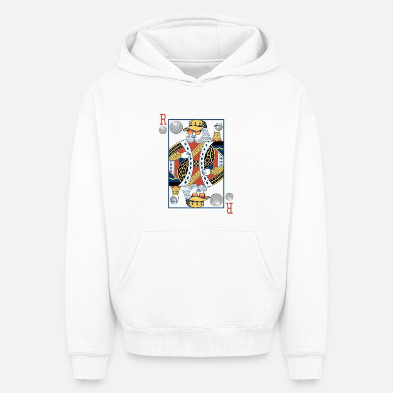 Roi de petanque v2 - Sweat à capuche unisexe oversize épais SPREAD - blanc