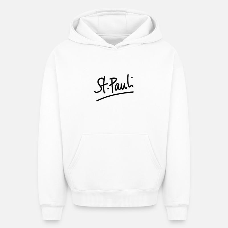 St. Pauli - écriture - Sweat à capuche unisexe oversize épais SPREAD - blanc