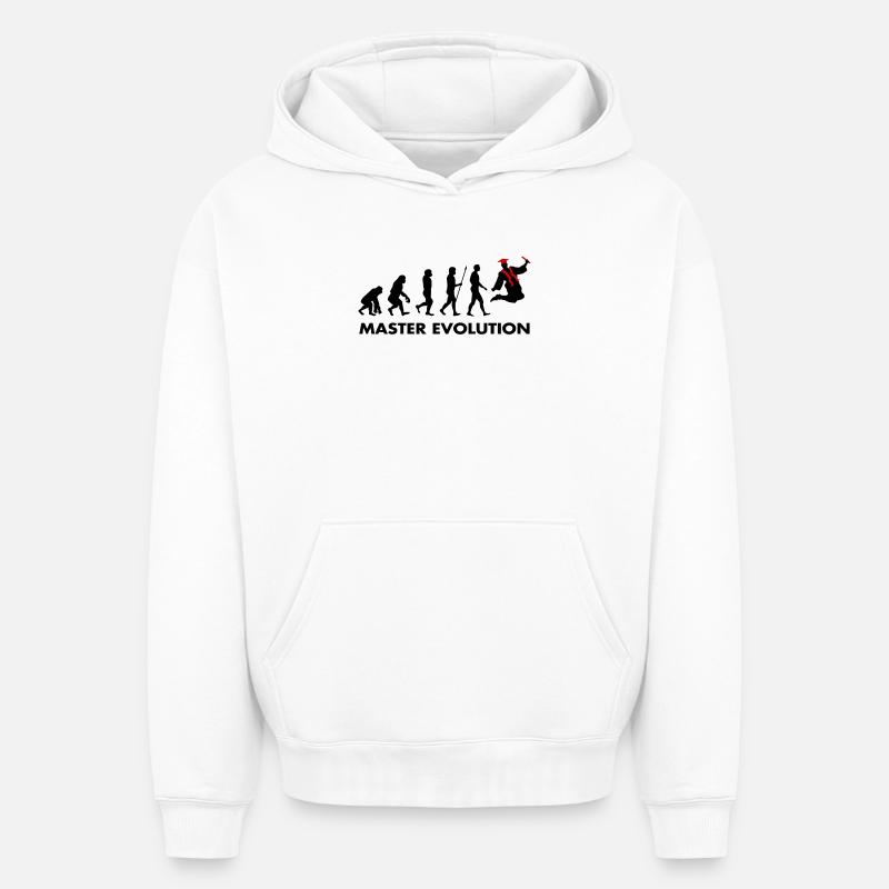 Examen de Master Evolution réussi - Sweat à capuche unisexe oversize épais SPREAD - blanc